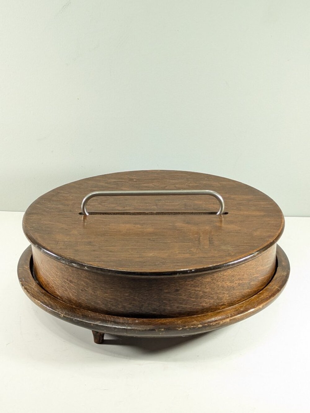 1896 Wooden Communion cup tray, Victorian Lord's Supper church caddie - Picture 6 of 14